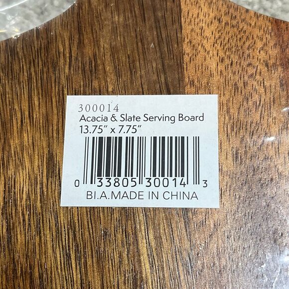 New Cordon Blue Acacia Wood Slate Cutting Board Serving Tray Charcuterie Board - Picture 5 of 8
